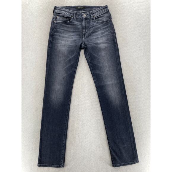 Fidelity Denim Jimmy Jeans Mens 29x34 Slim Straight‎ Tempest Gray Stretch Denim